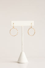 Load image into Gallery viewer, Gold Crystal Hoop Earrings

