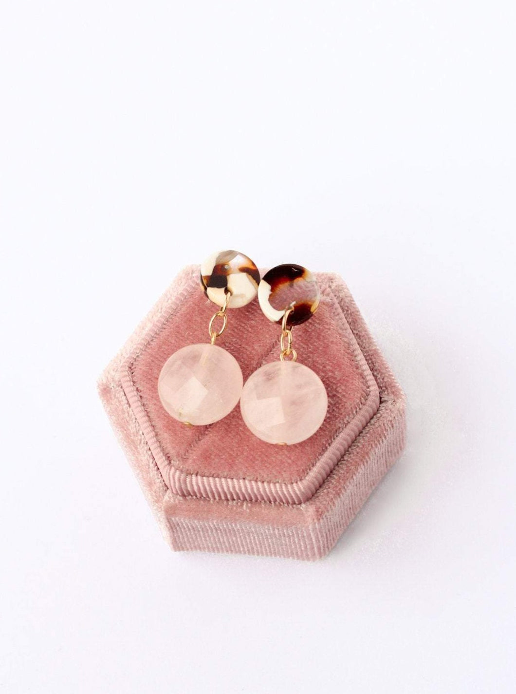 Pink Tortoise Acrylic Earrings